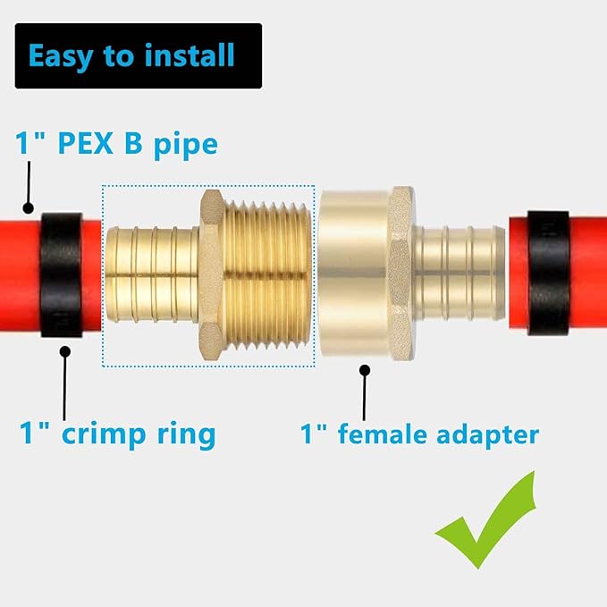(10 Pack) Lidertik PEX Fittings 1 Inch Male NPT Adapter, 1" PEX F1807 to 1" NPT Male Threaded Adapter Brass
