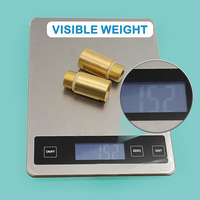 (2 pcs) Upgrade Brass Pipe Plumbing Adapter with Rubber O-ring, 1/2" NPT Male x 1/2" NPT Female Pipe Fitting Coupler, Seamless and Leakproof (2" Length)