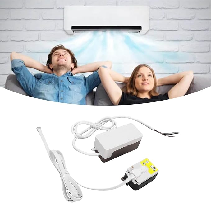 Fafeicy Mini Split HVAC Condensate Pump Quiet Automatic 24Lh 12m Head Air Conditioner Drain Pump with 45ml for HVAC Systems Dehumidifiers