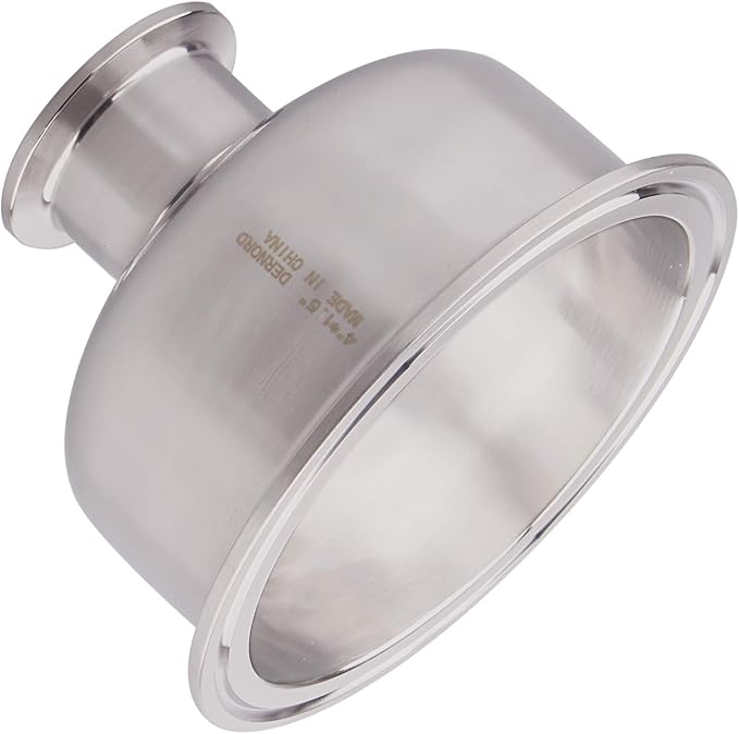 DERNORD Tri Clamp Bowl Reducer Sanitary Fitting Stainless Steel 304 (Tri Clamp Size: 4 inch x 1.5 inch)