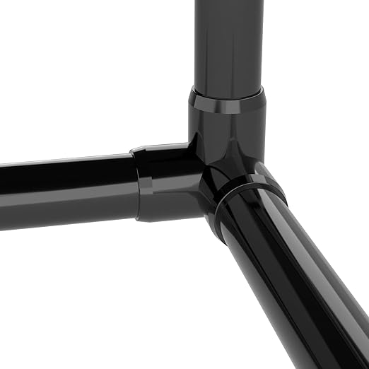 FORMUFIT 1/2” 3-Way Elbow Furniture Grade PVC Fitting in Black, Made in USA, UV-Resistant, Impact-Proof, 0.840” Actual Socket Diameter (Pack of 10)