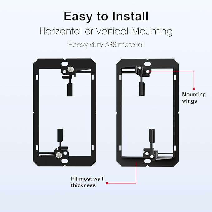 Iwillink Low Voltage Mounting Bracket (1-Gang, 25 Pack) for Single Gang Wall Plate, Telephone Wires, Network Cables, HDMI, Coaxial, Speaker Cables