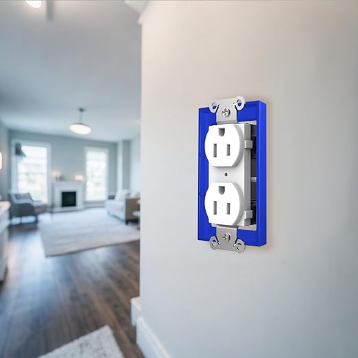 6 PCS 1/4" Single Gang Outlet Box Extenders with 12 Screws - Electrical Outlet Extender Receptacle Box Extenders for Electrical Outlet Switches, Blue