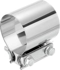 uxcell 2.7 Inch Exhaust Clamp, 304 Stainless Steel Butt Joint Band Clamp Sleeve Coupler Pipe Repair Clamp Universal Widening Clamp for Exhaust Pipes Mufflers, Silver