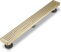 Sharp-tec 36 inch Linear Shower Drain, Gold Rectangular Floor Drain, V-Shape Design Drain Channel, 304 Stainless Steel, cUPC Certificated for Bathroom Shower Room (Drain Base is Not Included)