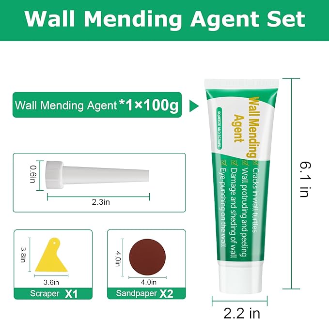 Drywall Repair Kit, 1 Pack Wall Mending Agent,Wall Surface Hole Fill Quick and Easy Solution