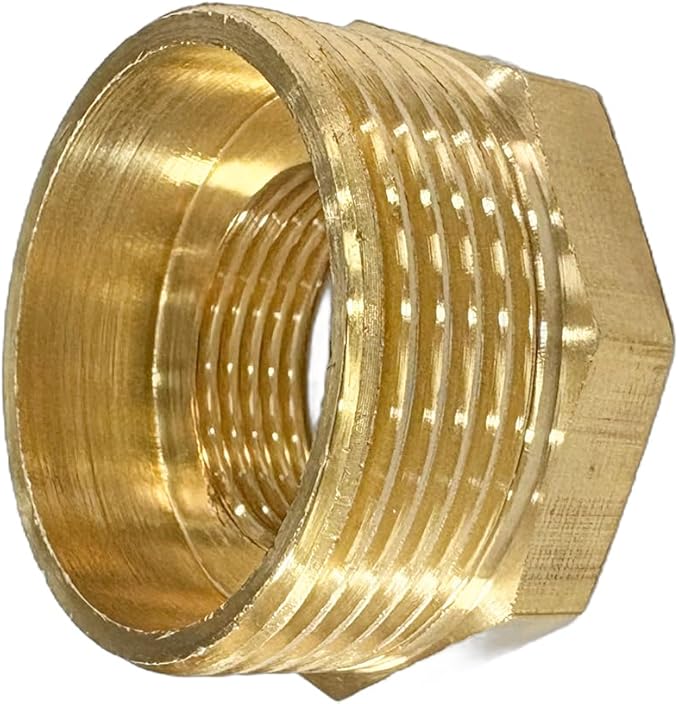 1-1/4" NPT Male x 3/4" NPT Female Brass Reducer Hex Bushing Threaded Pipe Fitting Reducing Adapter Pack of 1
