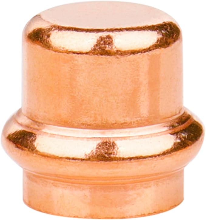 WHK 8 Pack 3/4 Inch Press Propress Copper End Cap Press Pro Press 3/4" Cooper End Plug Press Fittings Copper Pipe End Cap(Lead-Free)
