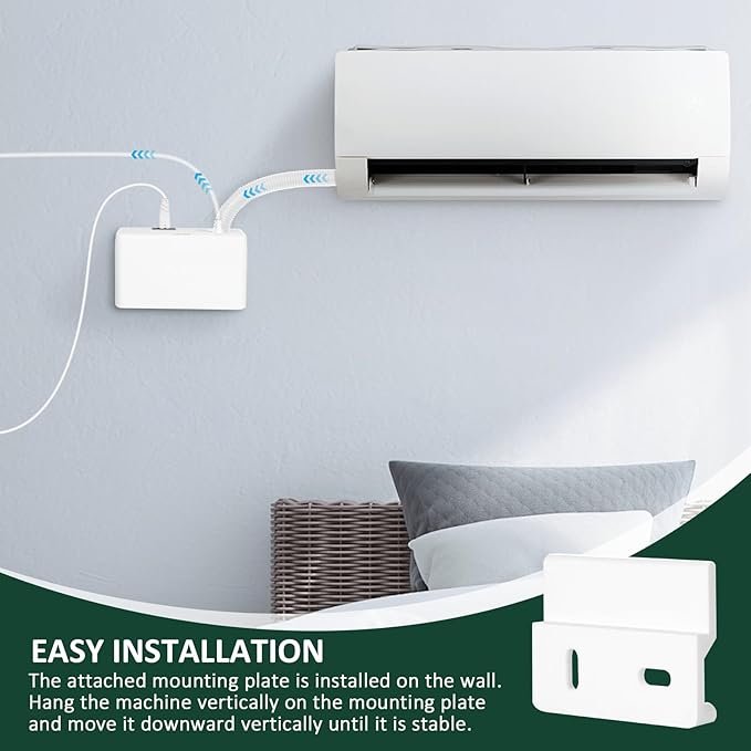 Condensate Pump Automatic Condensation Drain Removal Mini Quiet Pump for HVAC,Air Conditioner,Dehumidifier,Furnance,Ice Maker, AC110-220V,Mini White