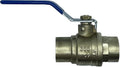 1-1/4" Sweat Solder C X C Brass Full Port Water Stop Shut Off Ball Valve,Heavy Duty LF,For Copper Tubing,Quarter Turn (1-Pack)