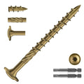 #14 x 3 Inch Lag Screws (352Pcs) 8lb. Structural Wood Screw, Bronze, Carbon Steel, Washer Head, Rust Resistant epoxy Coated, T30 Star Bit
