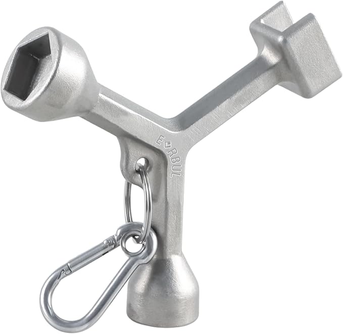 Meter Curb Box Key Wrench for Meter Pit Cover with Pentagon Nut Water Meter Valve Shut Off Tool Meter Box Covers Key Meter Pit Lids Key for Standard and Large Pentagon Bolts