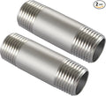 Beduan Stainless Steel Pipe Fittings 1 NPT x 1 NPT Male Threaded 2" Length Nipple Cast Pipe(Pack of 2)