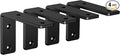 4-Pack 4 Inch Heavy Duty Shelf Brackets, Premium Floating L Bracket for Wall, Kitchen, Mantel Shelves Support | Quarter Inch (1/4") Thick | Black Powder Coated Steel
