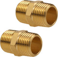 Brass Hex Nipple NPT 1/2 Male Pipe Fitting Adapter for Air, Water, Oil, Gas, 2PCS