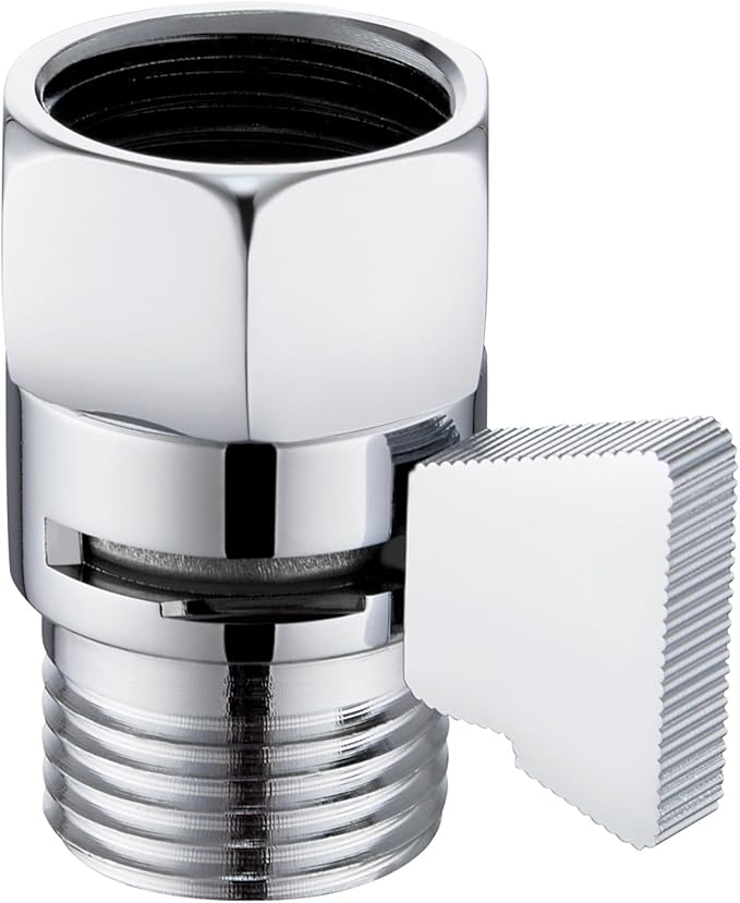 Angle Simple Shower Flow Water Valve, Brass Shut Off Valve for Hand Shower, RV Hose Flow Restrictor, Chrome