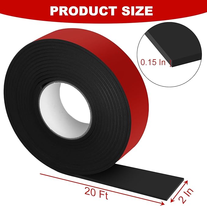 2 in x 20 Ft Pipe Insulation, Self Adhesive Foam Pipe Insulation for Winter Freeze Protection, Outdoor Insulated Tape for Metal Pipes, PVC, AC Line