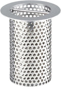Commercial Floor Drain Strainer, 4 1/2" Lip Diameter x 6" Tall 316 Perforated Cylindrical Mesh Stainless Steel Drain Strainer with Carry Handle for Restaurant/Factory/Kitchen/Laboratory