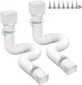 Rain Gutter Downspout Extensions, Downspout Extender for Rainwater Drainage Flexible, Down Spout Drain Extension Pipe and Extendable from 21 to 66 Inches (2 Pack, White)
