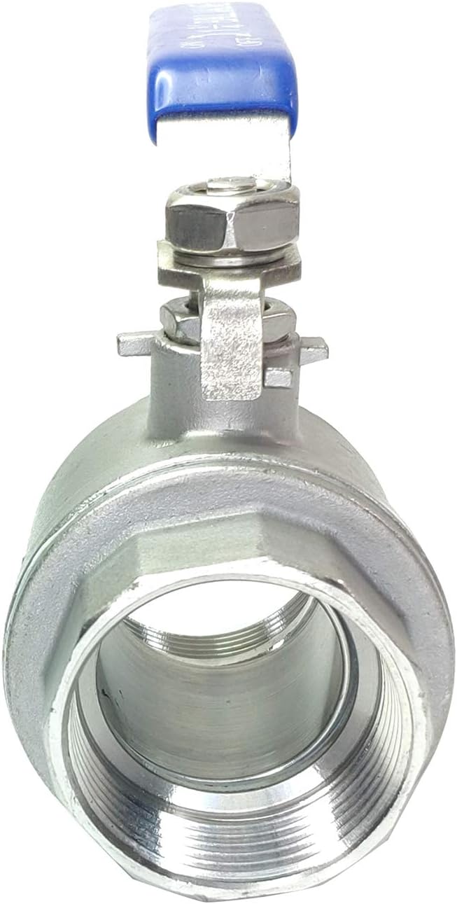 2PCS 1-1/4" Full Port Ball Valves 316 Stainless Steel NPT Female Thread Ball Valve for Water, Oil, and Gas