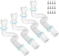 4 Pack Flexible Gutter Downspout Extensions Extendable from 21" to 67", Downspout Extender Comes with Adapters, Thickened Down spout Drain Extension for Rainwater Drainage(White)