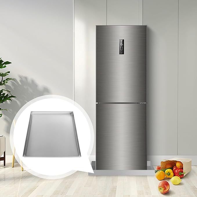 32" x 30" x 2.5" Washing Machine Pan Washing Machine Drip Pan, No-Hole Design, 304 Stainless Steel Drain Tray for Electric Water Heater & Air Conditioning Units