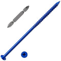 (30 PCS) 1/4''x6 Concrete Screw Anchor Blue Flat Head for Anchoring to Masonry, Block or Brick Stucco