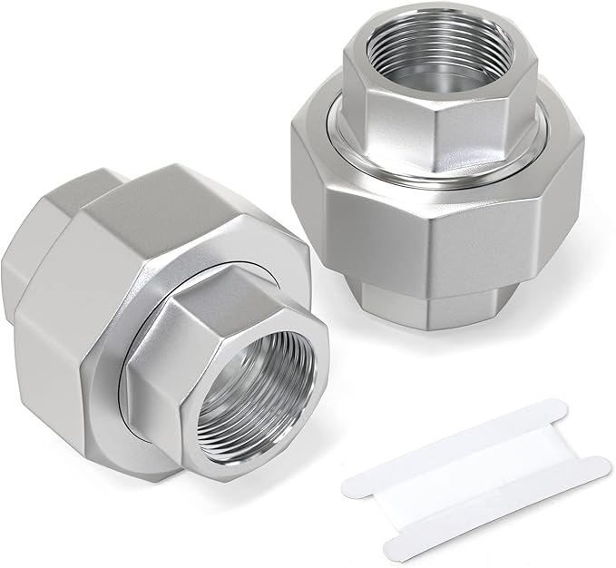 TAISHER 1PCS 304 Stainless Steel Union，1/2" NPT Female Cast Pipe Fitting