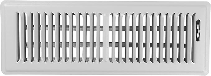 Shoemaker 4x14 Floor Register – Cement Gray Heavy Duty Metal Floor Vent Cover for Home Floors - Premium Forced Air Vent Covers