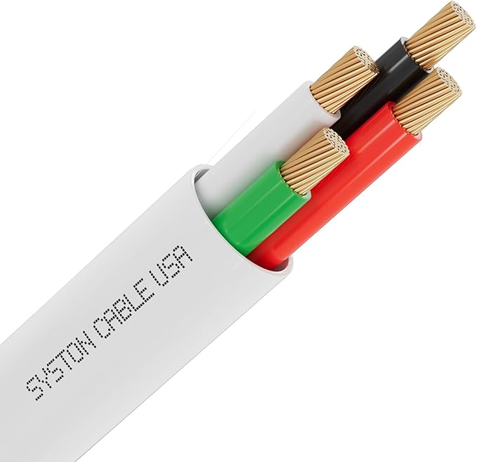 SYSTON 18/4 Fire Security Burglar Station Sound Alarm Control Cable Wire, Plenum-Rated CMP/CL3P Unshielded 100% Copper Stranded UL/ETL,UV Resistant RoHS for Indoor/Outdoor Low Voltage Applications Use