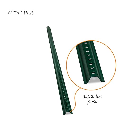 SmartSign U-Channel Sign Post, Medium Weight | 6' Tall Baked Enamel Steel Post - Pack of 4