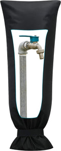 Frienda Outdoor Faucet Cover for Winter Freeze Protection 25'' x 10'' Winter Outside Large Backflow Preventer Insulation Spigot Hose Bib Cover for Garden Lawn Faucet Yard Hydrant(Black,1 Piece)
