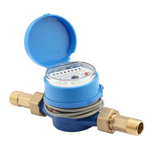 Watflow DN15 Water Meter 1/2" NPT, AWWA C712 Certification Gallon Water Flow Meter with Pulse Output, Cold Water Meter for Garden/Home/Apartment, Horizontal Install.
