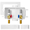 HeSun Washing Machine (Laundry) Outlet Box, 1/2 Inch MIP(Sweat) Inlet x 3/4 Inch MHT Outlet, Pex Washer Box with Center Double Drain, with Stainless Steel Arrestor