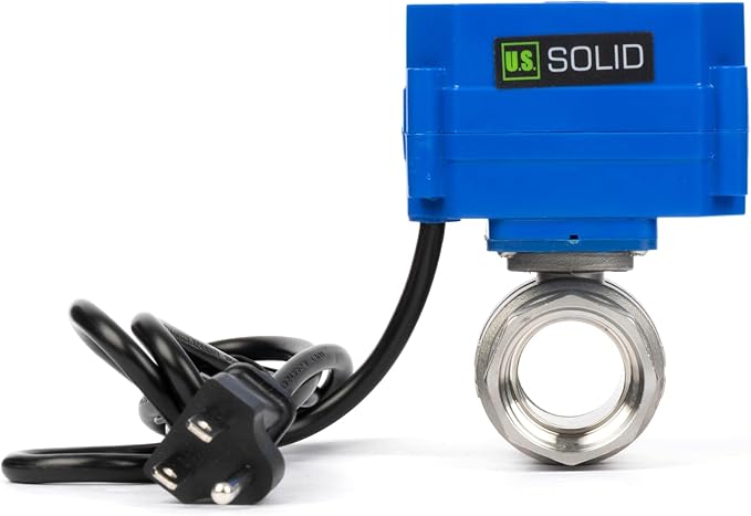 U.S. Solid 1" Motorized Ball Valve with US Plug 110VAC Stainless Steel Electrical Ball Valve,Auto Return, Normally Open
