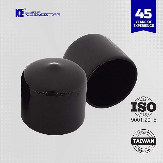 Cosmostar 1" Inch (25.4 mm) Round Rubber Hole Plugs - Durable Black End Caps for Metal Tubing, Fences, Chair & Furniture Legs | Easy Glide Protection & Secure