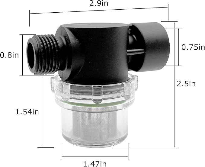 1/2" Female NPT in-Line Strainer with 60 mesh Stainless Steel Filter Screen (1/2“ 60 Mesh)