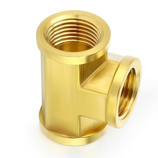 TAISHER 8PCS Brass Tee Fitting, 1/4" x 1/4" x 1/4" NPT Female Pipe Fittings