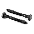 1/2" x 2-1/2" Hex Head Lag Screws Bolts 10Pcs 304 Stainless Steel 18-8, Partial Thread, Hexagon Head Wood Screws by Black Oxide by SG TZH