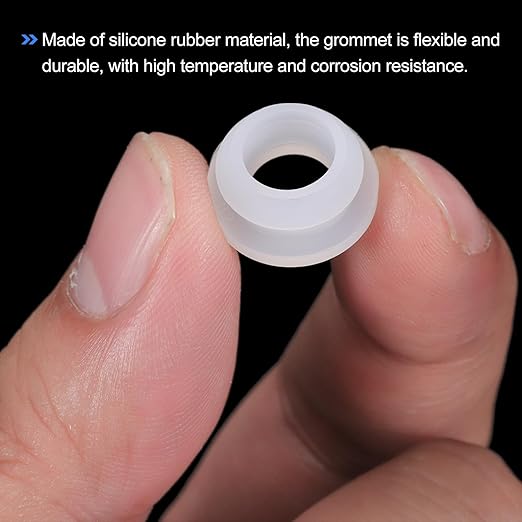MECCANIXITY 20Pcs Snap Rubber Grommet Plug Mount Dia 11mm ID 8mm Narrow Groove Width 2mm Seal Anti-Scratch for Electrical Box Cable Pipes Transparent