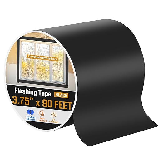 Window Flashing Tape 3.75 Inch x 90 ft Acrylic Adhesive UV Resistant Flashing Tape Waterproof, Self Adhesive & Self Sealing for Window and Door Frames