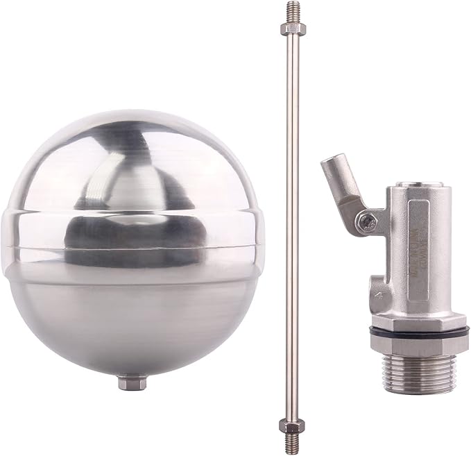 Stainless Steel Float Ball Valves - 1” NPT Male Thread Flow Control Float Sensor Valve Automatic Water Level Control Float For Tank Pond Water Tower