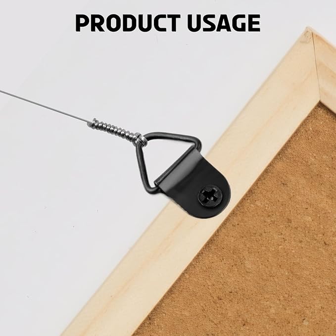 600PCS Picture Frame Hardware Backing Clips & Hangers Set with Screws, Small D Rings Tie Down Anchor Fasteners for Frames