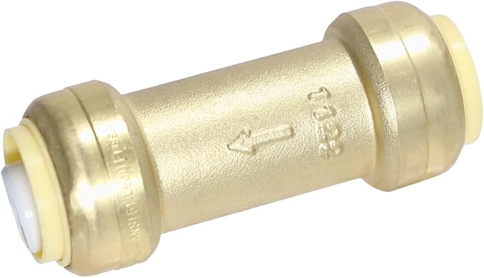 1 Piece XFITTING 3/4" x 3/4" Push Fit Check Valve, Certified to NSF ANSI61, Brass, Plumbing Fitting, For Copper, Pex, CPVC, 1 Pack