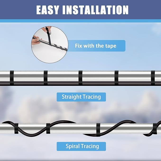 6FT Self-Regulating Pipe Heating Cable with Thermostat,Heat Tape for Water Pipe Freeze Protection,Pipe Heating Trace System for Home Supply Pipes,120V 5W/FT
