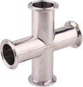 DERNORD 4 Way Cross Clamp Fits 1.5" Tri-clamp Sanitary Fitting Stainless Steel 304, 38mm Pipe OD