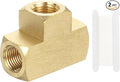 PATIKIL Brass Tee Fitting, 2Pcs 1/8" x 1/8" x 1/8" NPT Female Pipe 3 Way Forged Brass Barstock Street T-Fittings Pipe for Water Gas Refrigeration