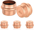 5-Pack HeSun Copper Press End Cap(Plug), 1" Pressure Fittings, Press Fit for Copper Tube Connection(PRESS021)