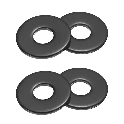 4-Pack M12 Flat Washers, Metric 37mm OD 3mm Thick 304 Stainless Steel Washers for Bolts Screws Nuts for Automotive/Machinery/Furniture, Flat Metal Washers [Black Galvanized]