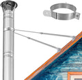 2025 Update 8" Extended Roof Bracket Kit, Adjustable Extended Roof Brace for Securing 8" Diameter Stove Pipe, Providing Stability to The Chimney Against Wind and Snow